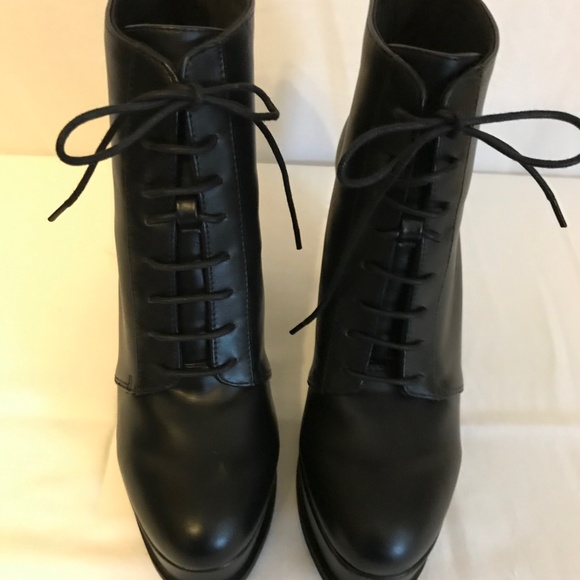 Dividend Shoes - Dividend H&M Black Leather Combat Boots Size 9.5